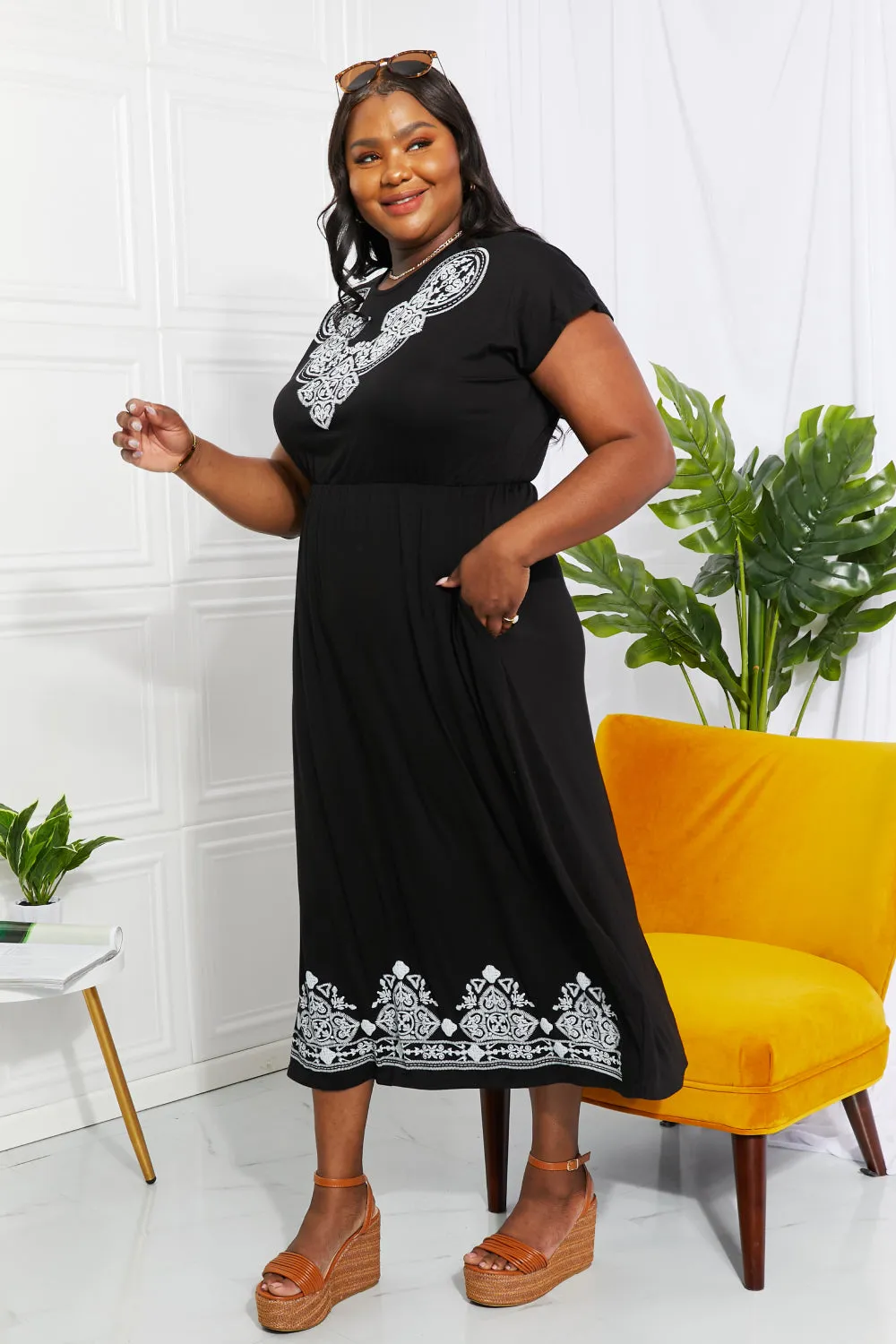 *APP EXCLUSIVE* Damask Midi Maxi Dress