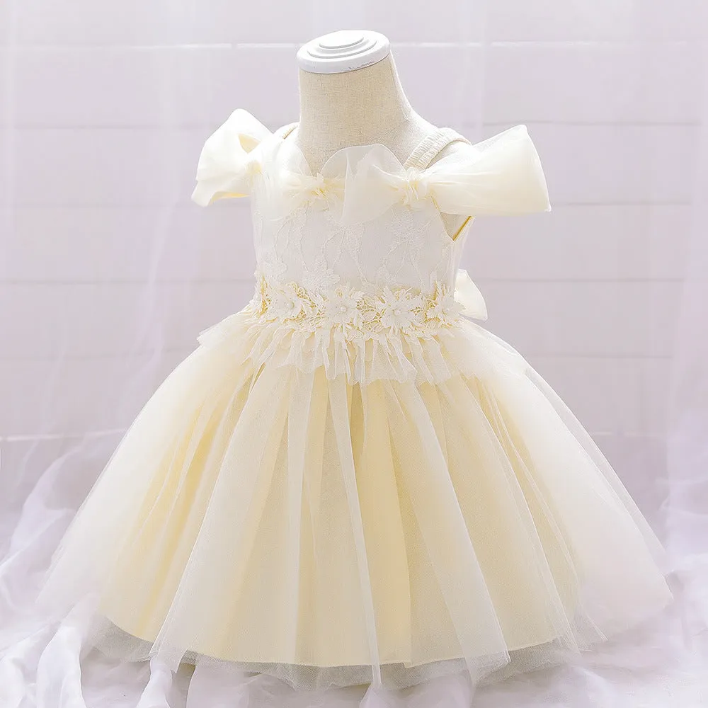 Baby Girl Birthday Dresses Toddler Lace Embroidery Fluffy Formal Princess Dress