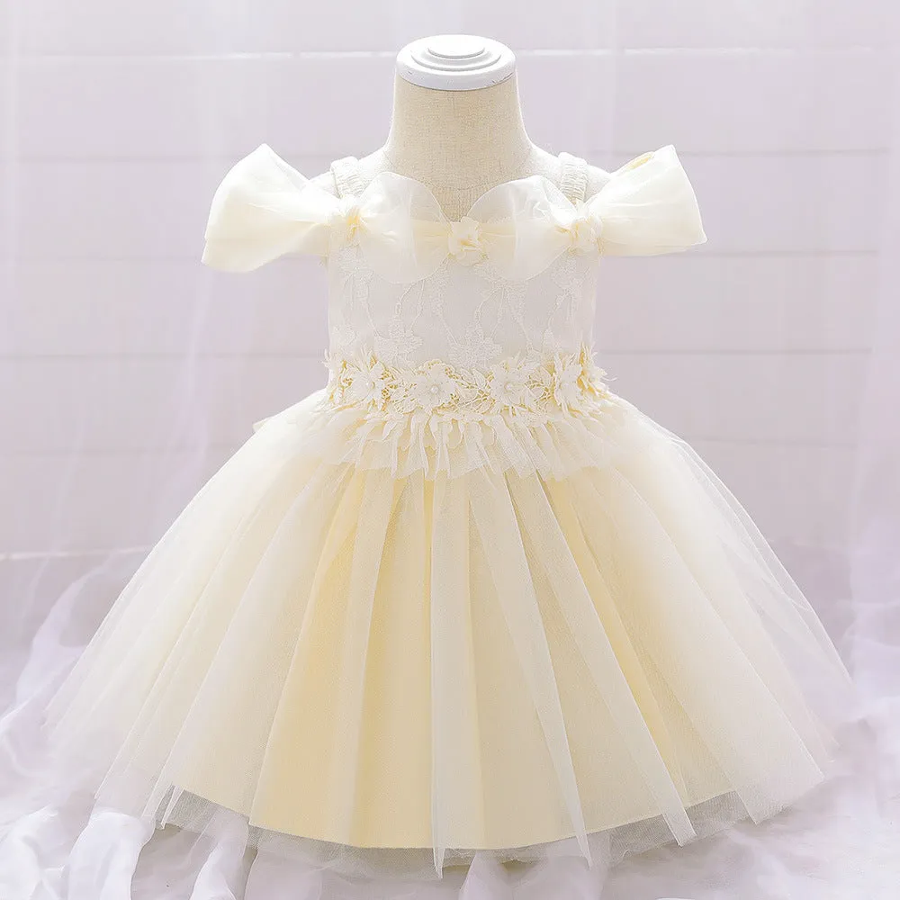 Baby Girl Birthday Dresses Toddler Lace Embroidery Fluffy Formal Princess Dress