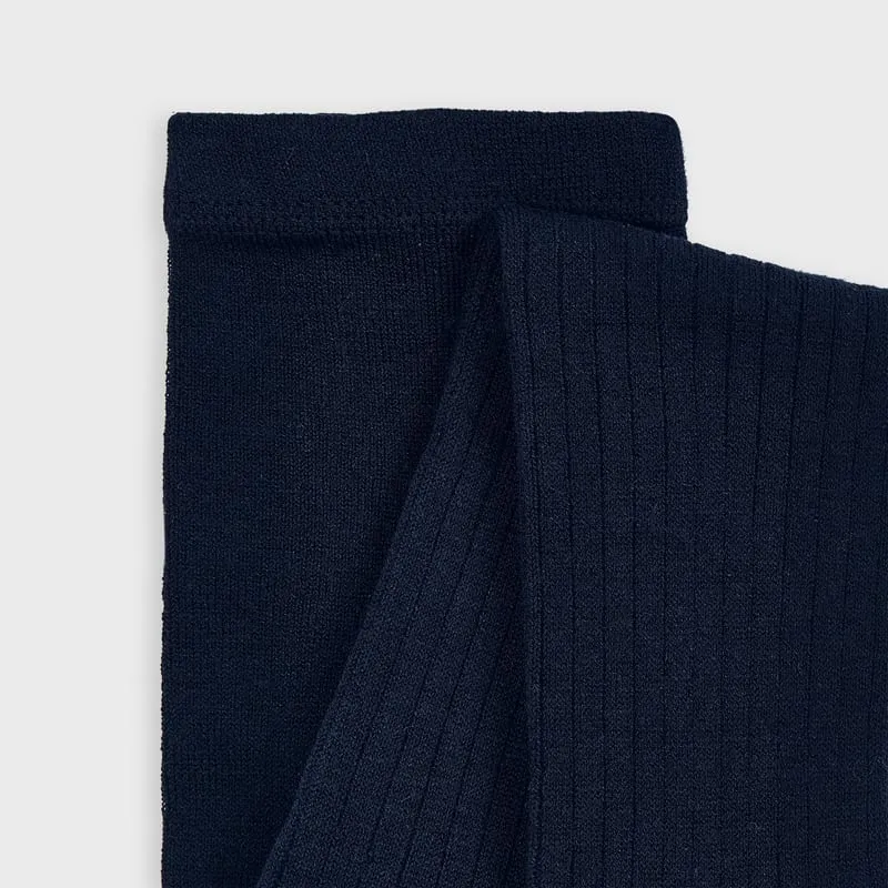 Cable Knit Ribbed Tights | Navy Blue