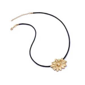 Daisy Large Cord Flower Necklace 18ct Gold Plate