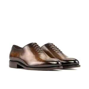 DapperFam Giuliano in Brown Men's Hand-Painted Patina Whole Cut