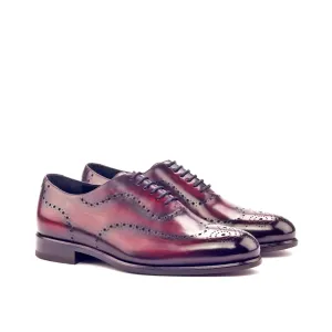 DapperFam Giuliano in Burgundy Men's Hand-Painted Patina Whole Cut