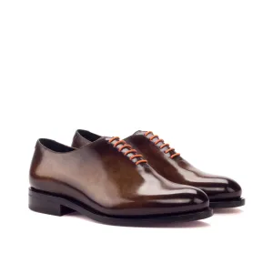 DapperFam Giuliano in Cognac / Denim Men's Hand-Painted Patina Whole Cut