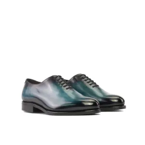 DapperFam Giuliano in Turquoise Men's Hand-Painted Patina Whole Cut