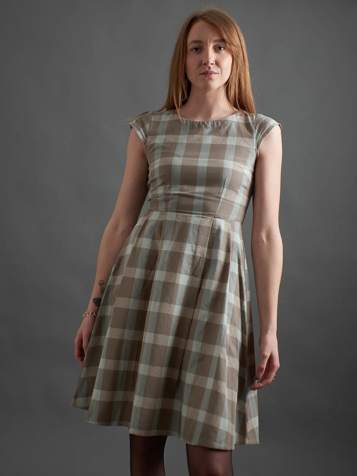 Devonshire Dress - Sterling Plaid