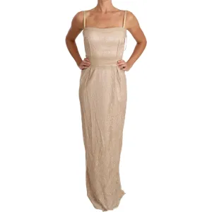 Dolce & Gabbana Elegant Beige Sheath Floor-Length Dress