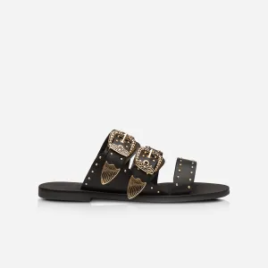 Eastwood Stud Slide Black/Gold