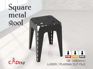 Industrial Metal Stool CNC Laser/Plasma Cutting DXF/SVG Files. Height 460 mm (18")