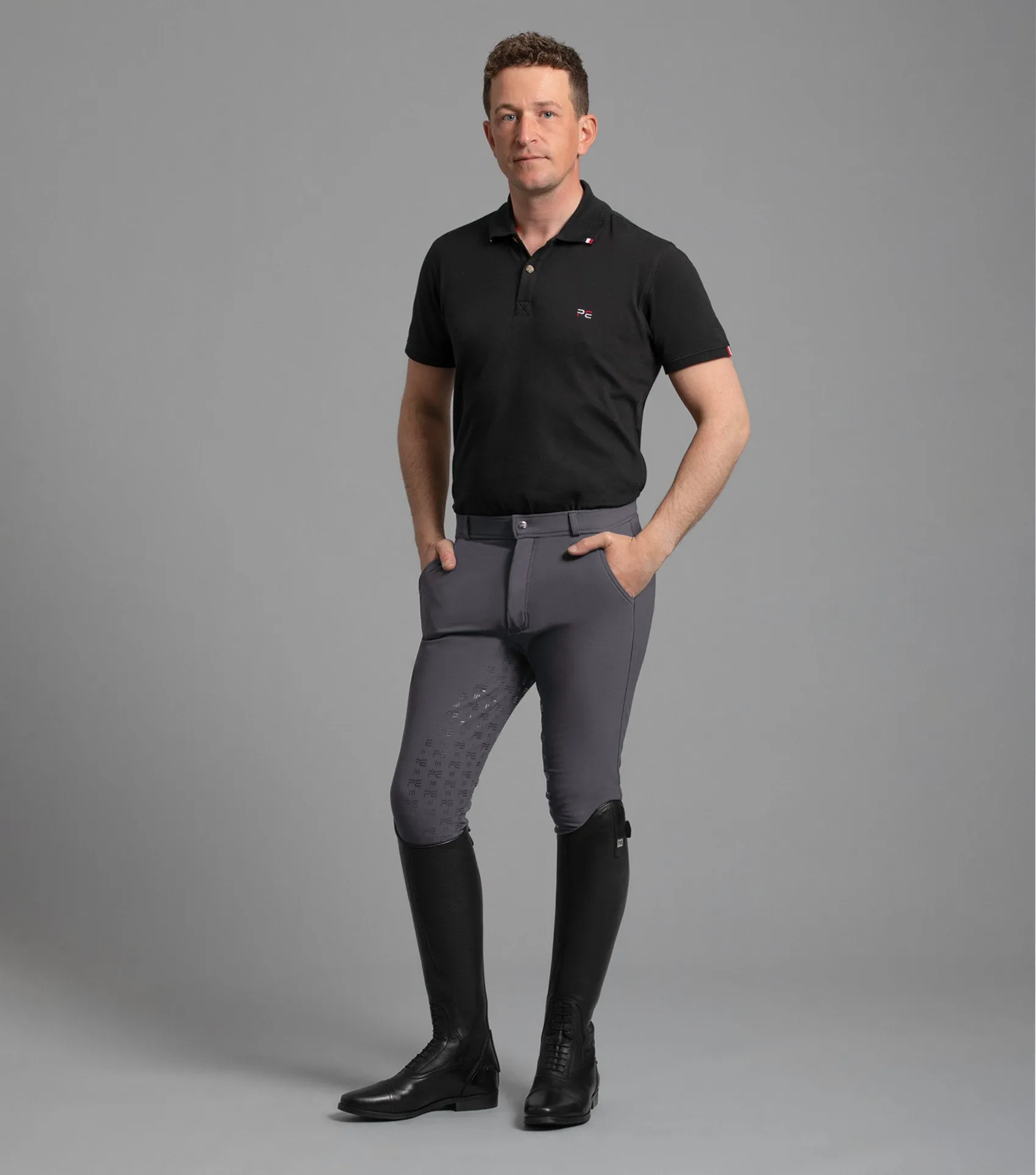 Levanzo Men's Full Seat Gel Riding Breeches Anthracite