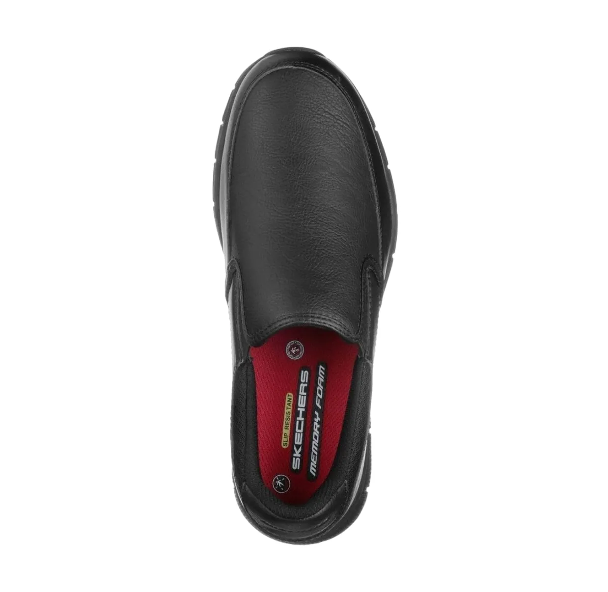 Mens Skechers Nampa Groton Slip Resistant Wide Fit Black Slip On Shoes