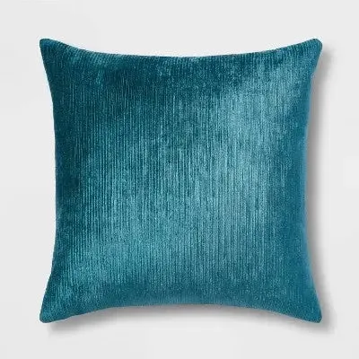 New - Oversized Velvet Rib Textured Square Throw Pillow - Threshold