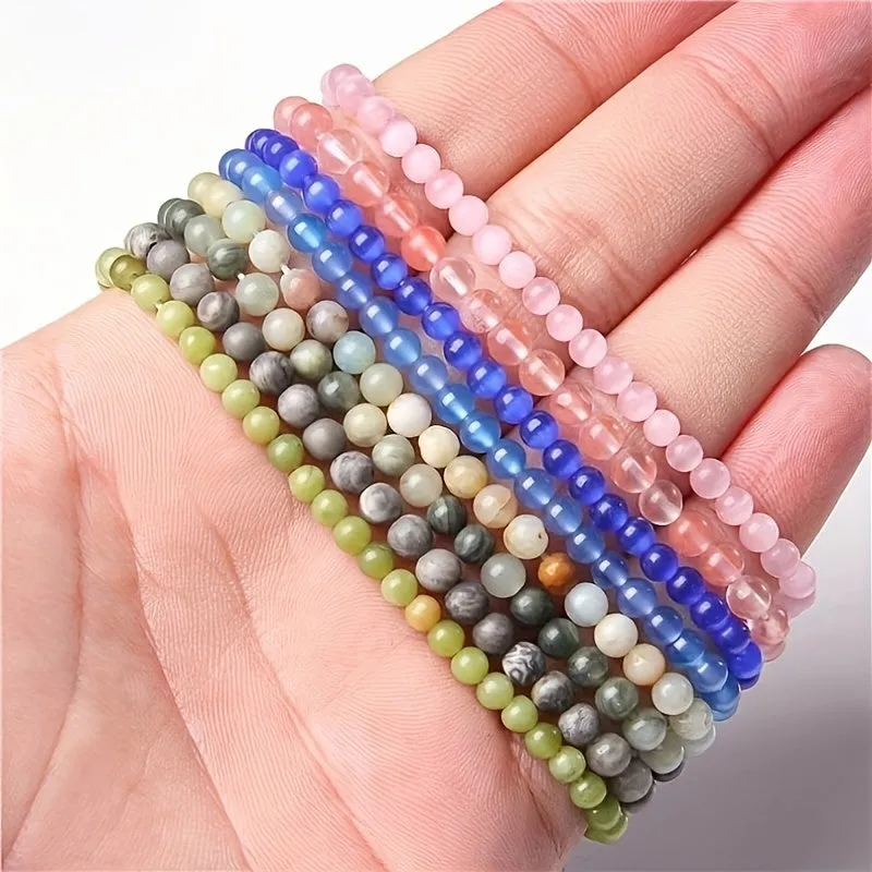 "Elevate Your Jewelry Making with Authentic Natural Round Stone Beads - Ideal for DIY Projects and Crafting"