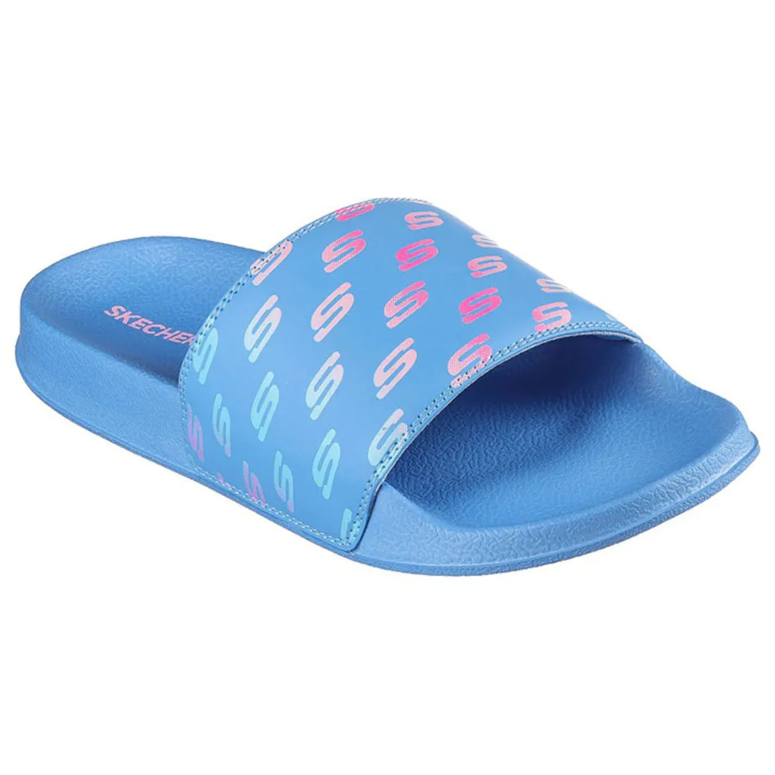 Skechers Cali Side Lines 2 Women's Slides Blue