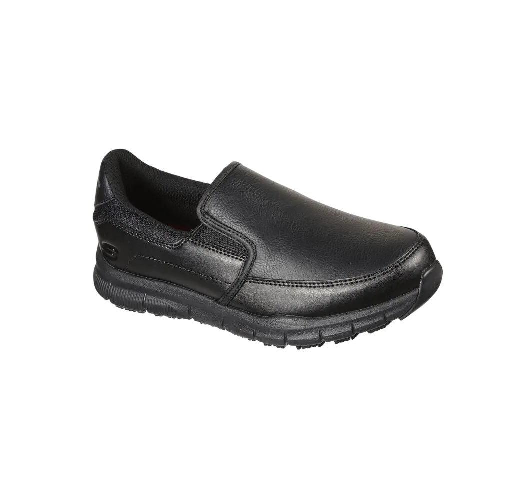 Womens Skechers Nampa - Annod Slip Resistant Black Wide Fit Shoes